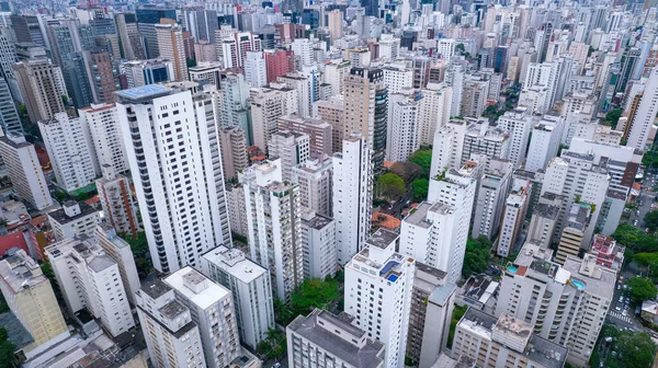 Many Buildings Jardins Neighborhood Sao Paulo Brazil Residential Commercial Buildings — Stock Photo, Image