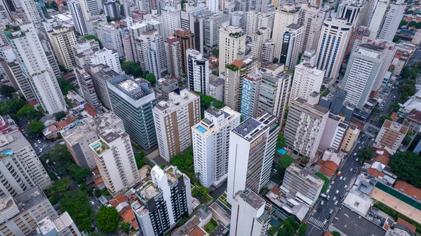 Many Buildings Jardins Neighborhood Sao Paulo Brazil Residential Commercial Buildings — Stock Photo, Image