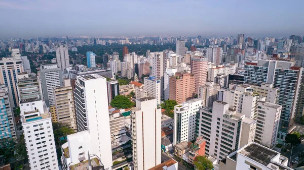 Veel Gebouwen Wijk Jardins Sao Paulo Brazilië Residentiële Commerciële Gebouwen — Stockfoto