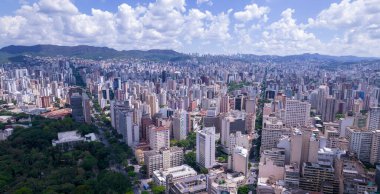 Aerial view of Americo Renne Giannetti Park, Belo Horizonte, Minas Gerais, Brazil. City center.