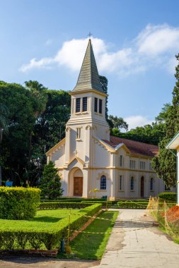 Parque Vicentina Aranha, in Sao Jose dos Campos, Brazil. Chapel and Old Sanatorium