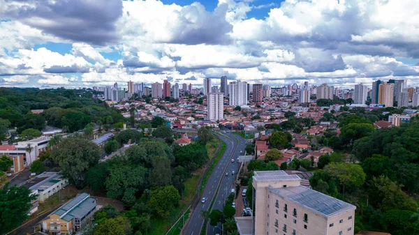 Brezilya Nın Sao Paulo Kentindeki Piracicaba Şehrinin Hava Manzarası Ağaçları — Stok fotoğraf