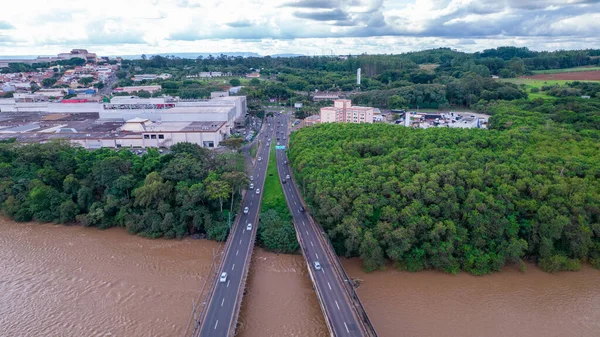 Aerial View City Piracicaba Sao Paulo Brazil Piracicaba River Trees — Stock Photo, Image