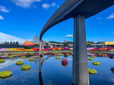 Orlando, Florida, ABD - 05, 2023: EPCOT Merkezi Teması. Walt Disney Dünyası. Orlando, Florida 'da.