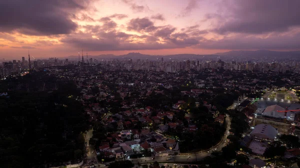 Aerial View Paulista Sao Paulo Main Avenue Capital Photo Night — Stock Photo, Image