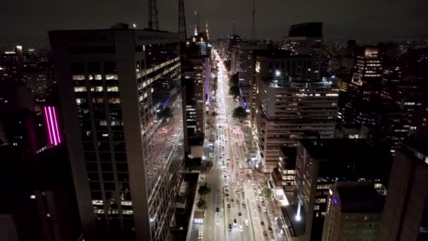 Vista Aérea Paulista Sao Paulo Avenida Principal Capital Foto Por — Vídeos de Stock
