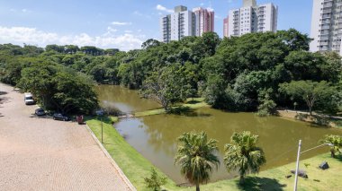 Jundiai, Sao Paulo, Brezilya 'daki Engordadouro Parkı' nın havadan görünüşü