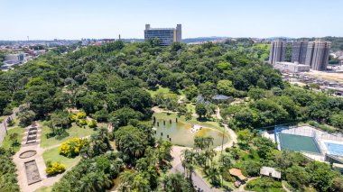 Brezilya 'nın Sao Paulo kentindeki Jundiai Belediye Binası. Hava görünümü.