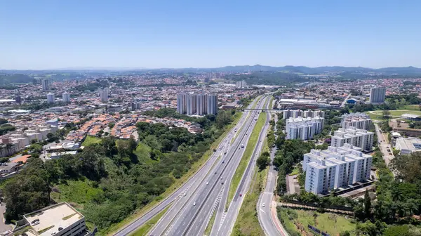 Route Anhanguera Dans Ville Jundiai Sao Paulo Brésil Vue Aérienne — Photo