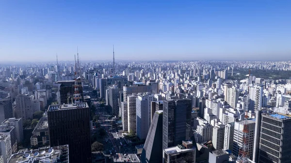 Luftaufnahme Der Paulista Sao Paulo Hauptallee Der Hauptstadt — Stockfoto