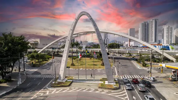 Metallic Bridge. Reinaldo de Oliveira Viaduct in the city of Osasco, Sao Paulo, Brazil