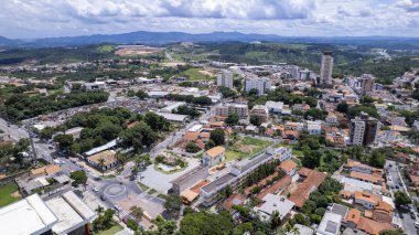 Brezilya 'nın Belo Horizonte kentindeki Betim şehrinin hava görüntüsü. Ana kare.