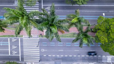 Avenida Brigadeiro Faria Lima, Itaim Bibi 'nin hava görüntüsü. Arka planda ikonik ticari binalar