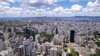 Brezilya 'nın Sao Paulo şehrinin hava manzarası. Bela Vista mahallesi, şehir merkezinde..