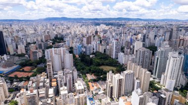 Aerial view of the city of Sao Paulo, SP, Brazil. Bela Vista neighborhood, in the city center. clipart