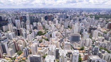 Brezilya 'nın Sao Paulo şehrinin hava manzarası. Bela Vista mahallesi, şehir merkezinde..