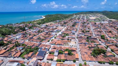 Bahia Formosa, Rio Grande do Norte, Brezilya 'daki sahil manzarası.