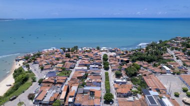 Bahia Formosa, Rio Grande do Norte, Brezilya 'daki sahil manzarası.