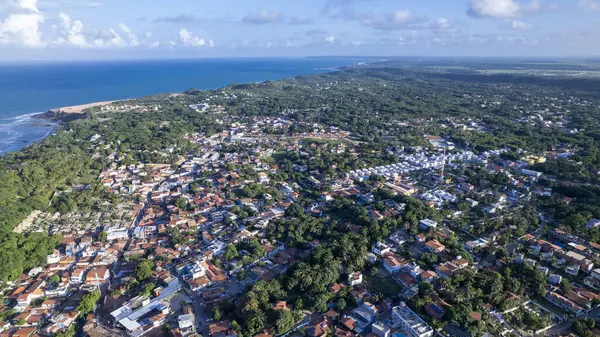 Αεροφωτογραφία Της Παραλίας Pipa Στο Tibau Sul Rio Grande Norte Εικόνα Αρχείου