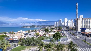 Natal, Rio Grande do Norte, Brezilya 'daki Morro do Careca plajının hava manzarası.