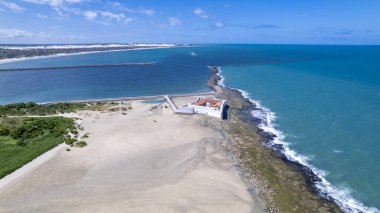 Rio Grande do Norte, Brezilya 'daki Reis dos Magos kalesinin havadan görünüşü