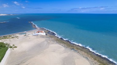 Rio Grande do Norte, Brezilya 'daki Reis dos Magos kalesinin havadan görünüşü