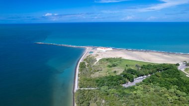 Rio Grande do Norte, Brezilya 'daki Reis dos Magos kalesinin havadan görünüşü