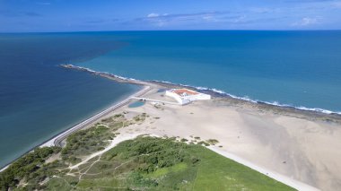 Rio Grande do Norte, Brezilya 'daki Reis dos Magos kalesinin havadan görünüşü