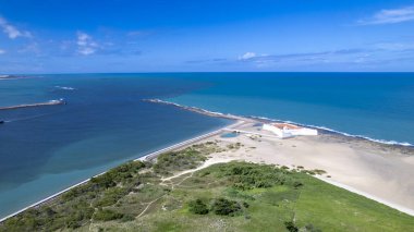 Rio Grande do Norte, Brezilya 'daki Reis dos Magos kalesinin havadan görünüşü