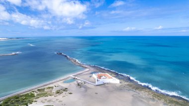 Rio Grande do Norte, Brezilya 'daki Reis dos Magos kalesinin havadan görünüşü