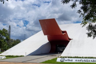 Sao Paulo, SP, Brezilya - 03, 2024: Sao Paulo, SP, Brezilya 'daki Parque Ibirapuera' daki konferans salonu.