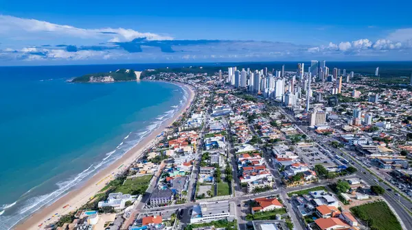 Ponta Negra plajının havadan görünüşü, Morro do Careca, Natal, Rio Grande do Norte, Brezilya