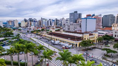 Florianopolis Merkez Pazarı 'nın havadan görünüşü, Santa Catarina, Brezilya.