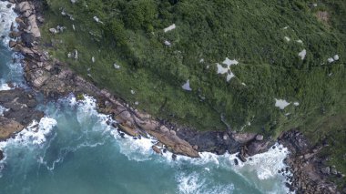 Florianopolis 'teki Joaquina plajı, Santa Catarina, Brezilya.