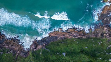 Florianopolis 'teki Joaquina plajı, Santa Catarina, Brezilya.