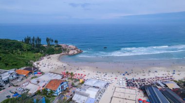 Florianopolis 'teki Joaquina plajı, Santa Catarina, Brezilya.