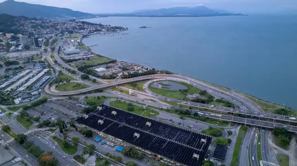 stock image Aerial view of Avenida Beira Mar in Florianopolis, Santa Catarina, Brazil.