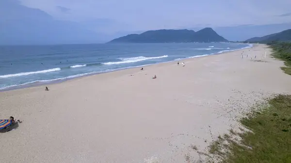 stock image Aerial view of Caldeirao beach, at Mirante Das Pedras in Florianopolis, Santa Catarina, Brazil