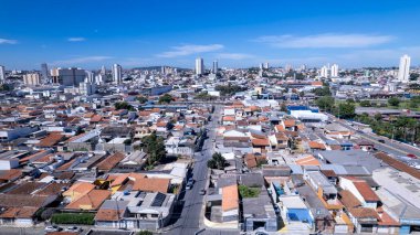 Mogi das Cruzes şehrinin havadan görünüşü, Sao Paulo, Brezilya.