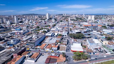 Mogi das Cruzes şehrinin havadan görünüşü, Sao Paulo, Brezilya.