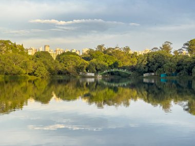 Renovated bridge in Ibirapuera Park in Sao Paulo, SP, Brazil. clipart