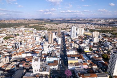 Pouso Alegre, Minas Gerais 'in hava manzarası..