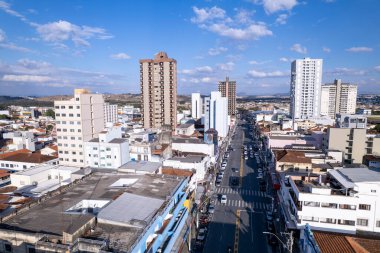 Pouso Alegre, Minas Gerais 'in hava manzarası..
