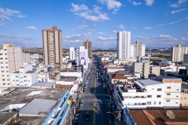 Pouso Alegre, Minas Gerais 'in hava manzarası..