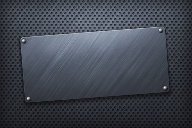 Gri arkaplanda delikleri olan metal çerçeve izole