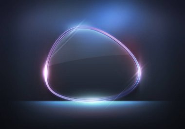 Çerçeveli parlak neon parlak şeffaf arkaplan