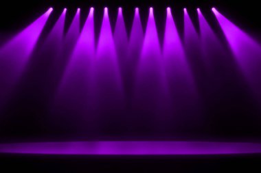 stage with purple lights on a dark background clipart