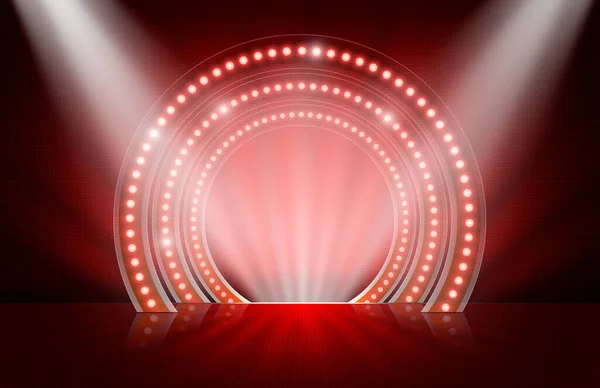 Red Stage White Light Can Used Product Display — Stock Photo, Image