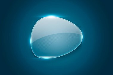 Mavi arkaplanda şeffaf cam çerçeve