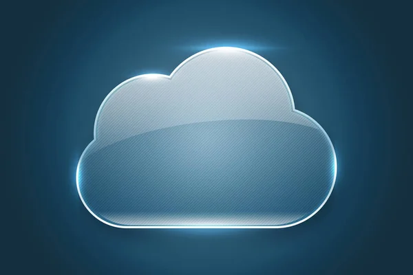 Üveg Felhő Keret Kék Háttér Stock Kép